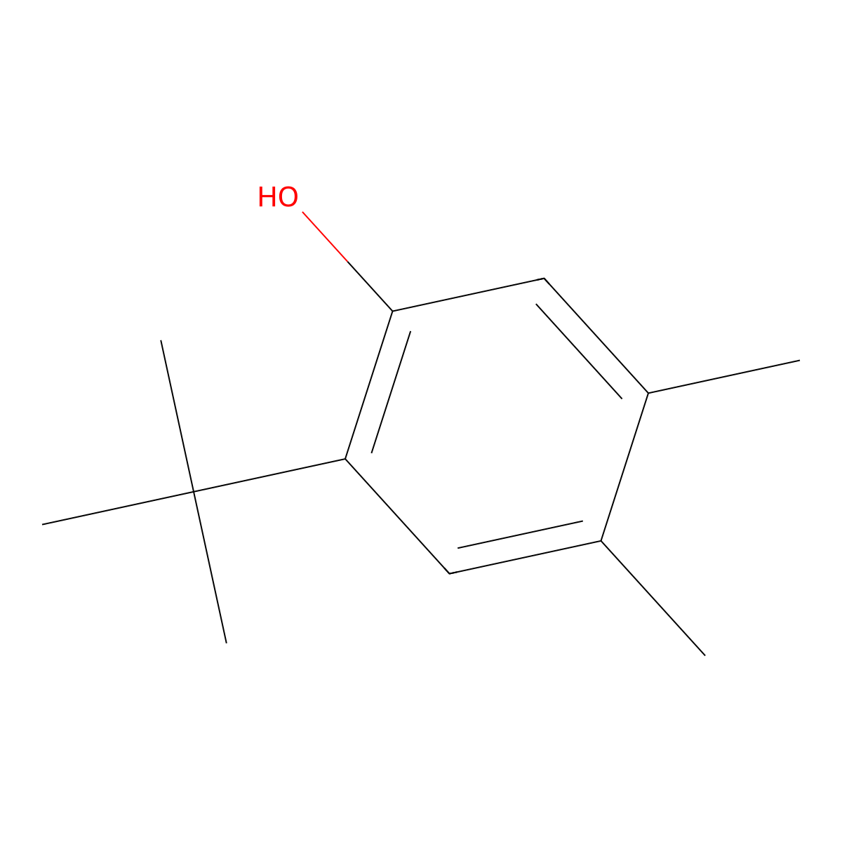 2-tert-Butyl-4,5-dimethylphenol molecular structure, CAS 1445-23-4