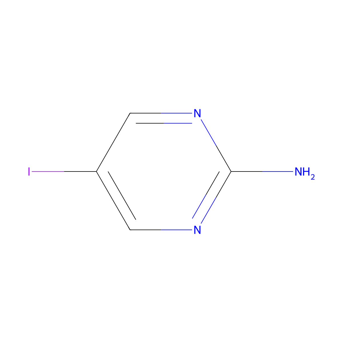2-Amino-5-iodopyrimidine molecular structure, CAS 1445-39-2