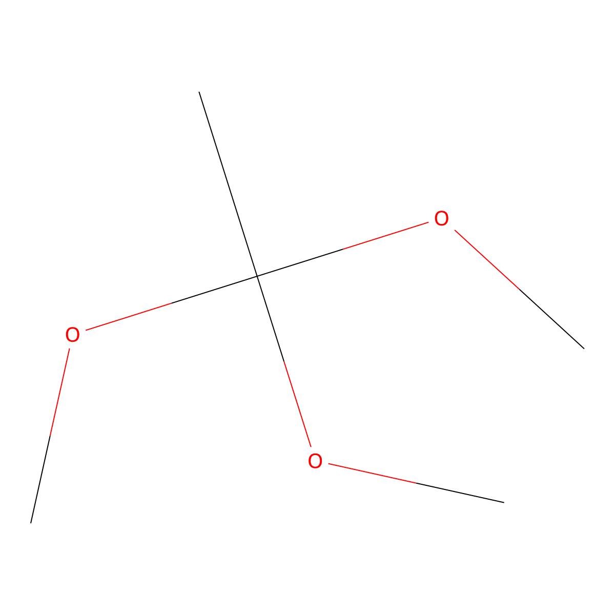 Trimethyl orthoacetate molecular structure, CAS 1445-45-0