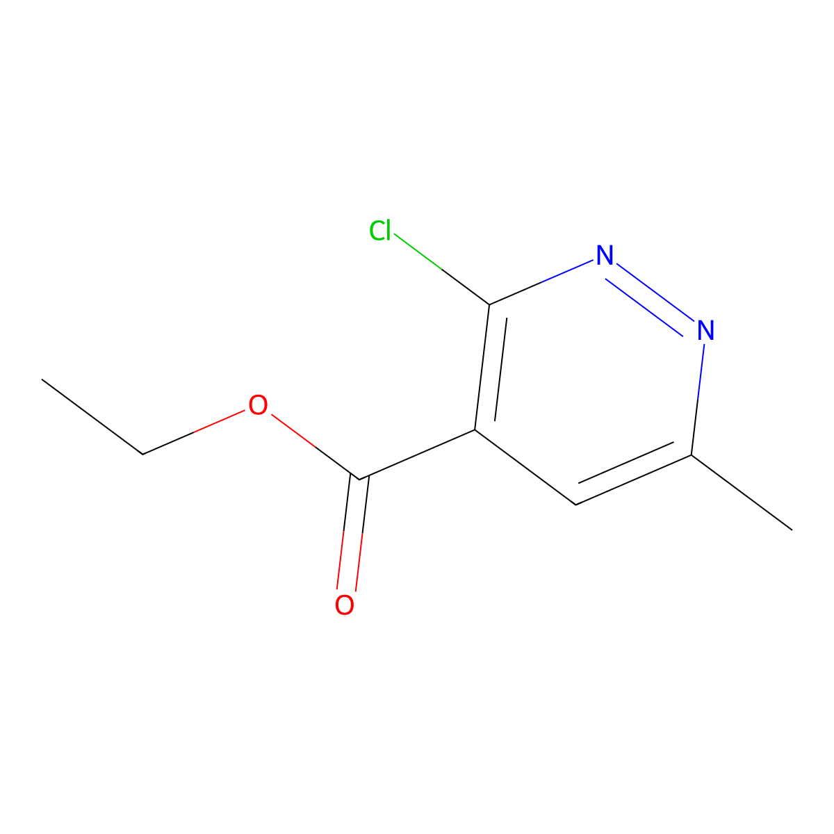 Ethyl 3-chloro-6-methylpyridazine-4-carboxylate molecular structure, CAS 1445-53-0