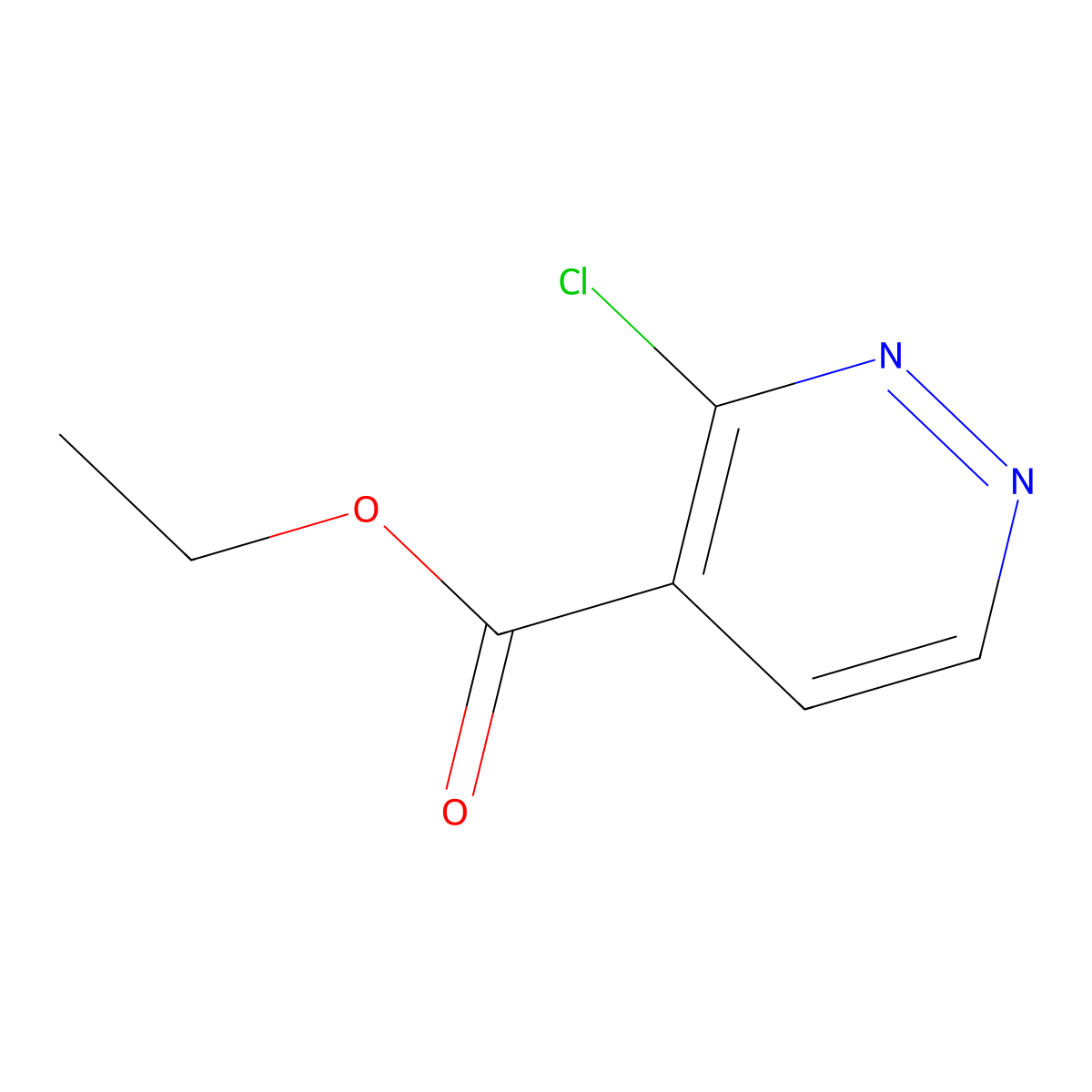 Ethyl 3-chloropyridazine-4-carboxylate molecular structure, CAS 1445-54-1
