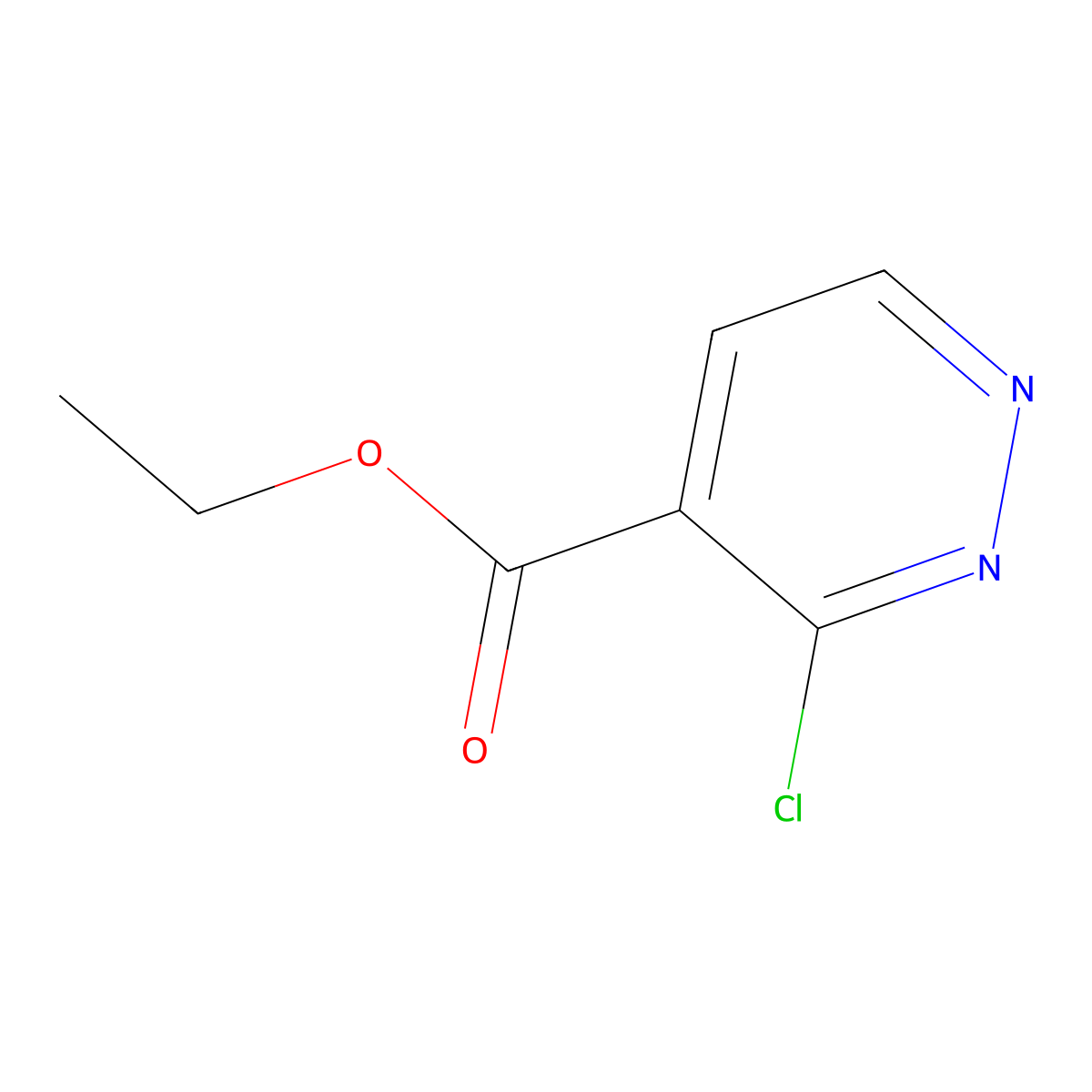 Ethyl 3-chloropyridazine-4-carboxylate molecular structure, CAS 1445-54-1