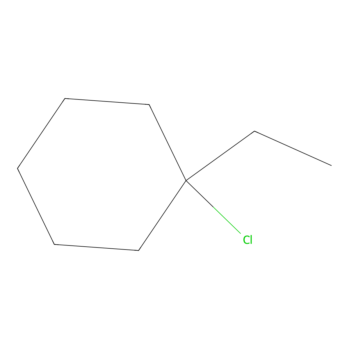1-Chloro-1-ethylcyclohexane molecular structure, CAS 1445-98-3