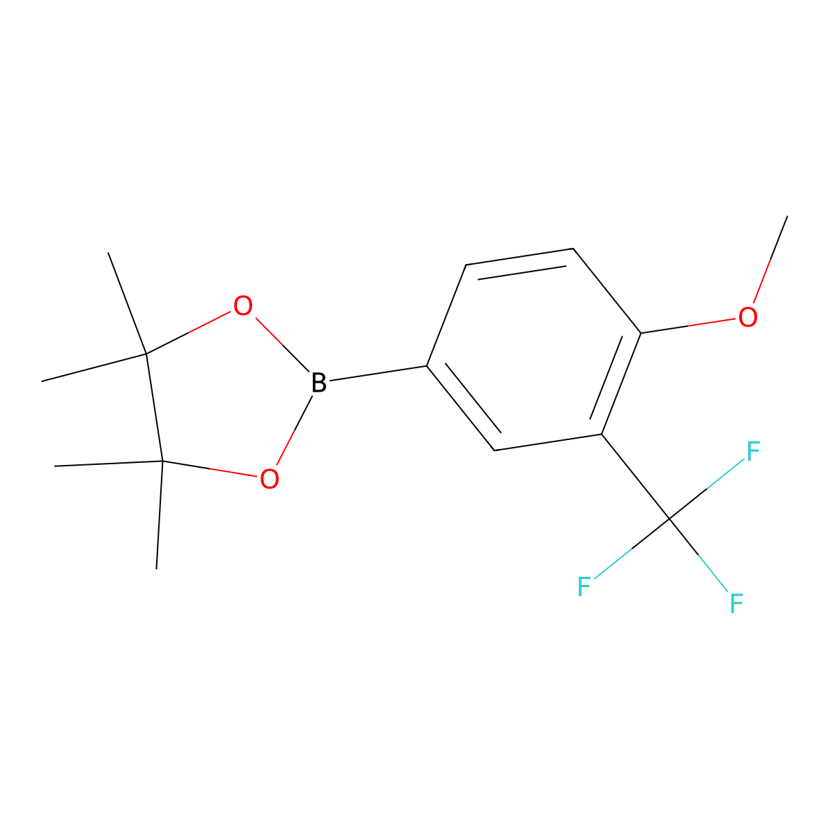 2-[4-Methoxy-3-(trifluoromethyl)phenyl]-4,4,5,5-tetramethyl-1,3,2-dioxaborolane molecular structure, CAS 1445019-24-8