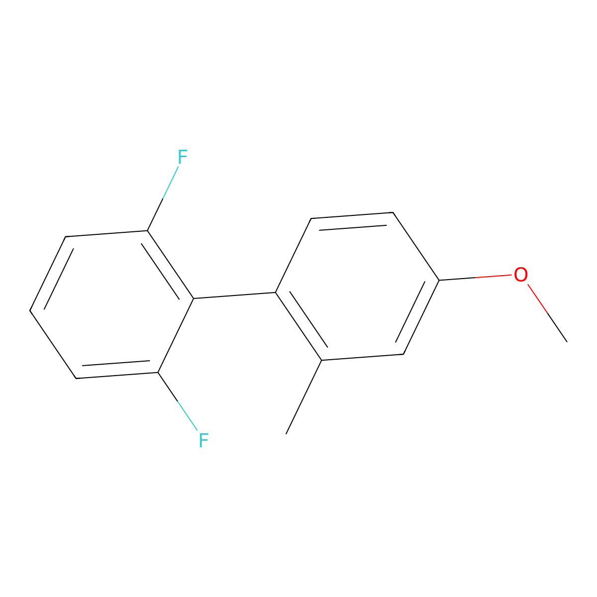 1-(2,6-Difluorophenyl)-4-methoxy-2-methylbenzene molecular structure, CAS 1445086-83-8