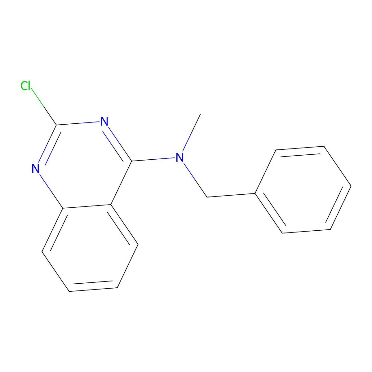 N-Benzyl-2-chloro-N-methylquinazolin-4-amine molecular structure, CAS 144511-92-2