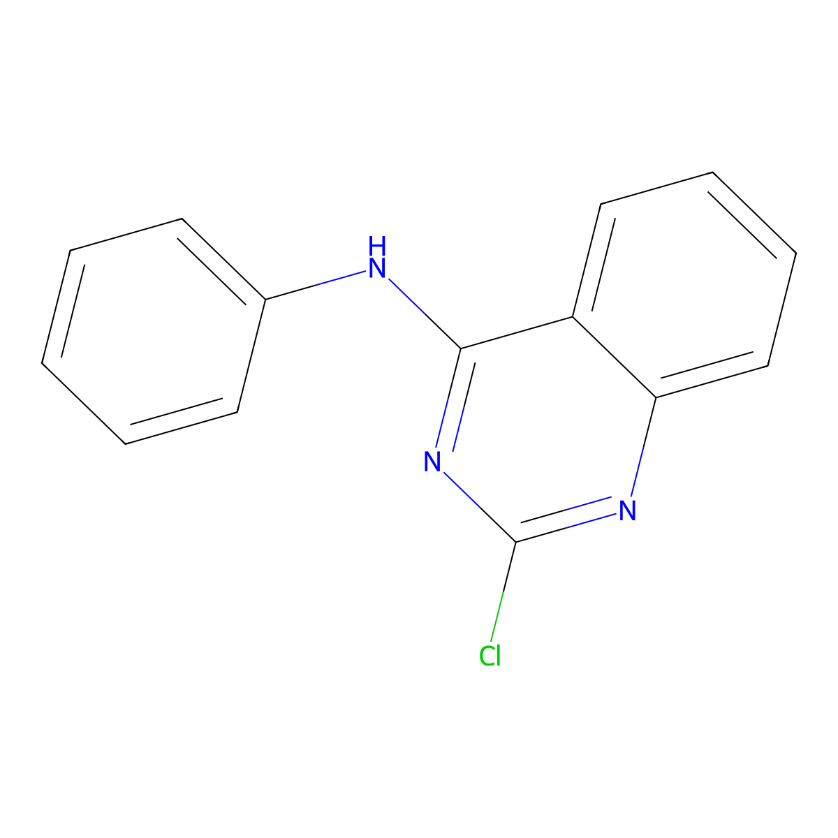 2-chloro-N-phenylquinazolin-4-amine molecular structure, CAS 144511-93-3
