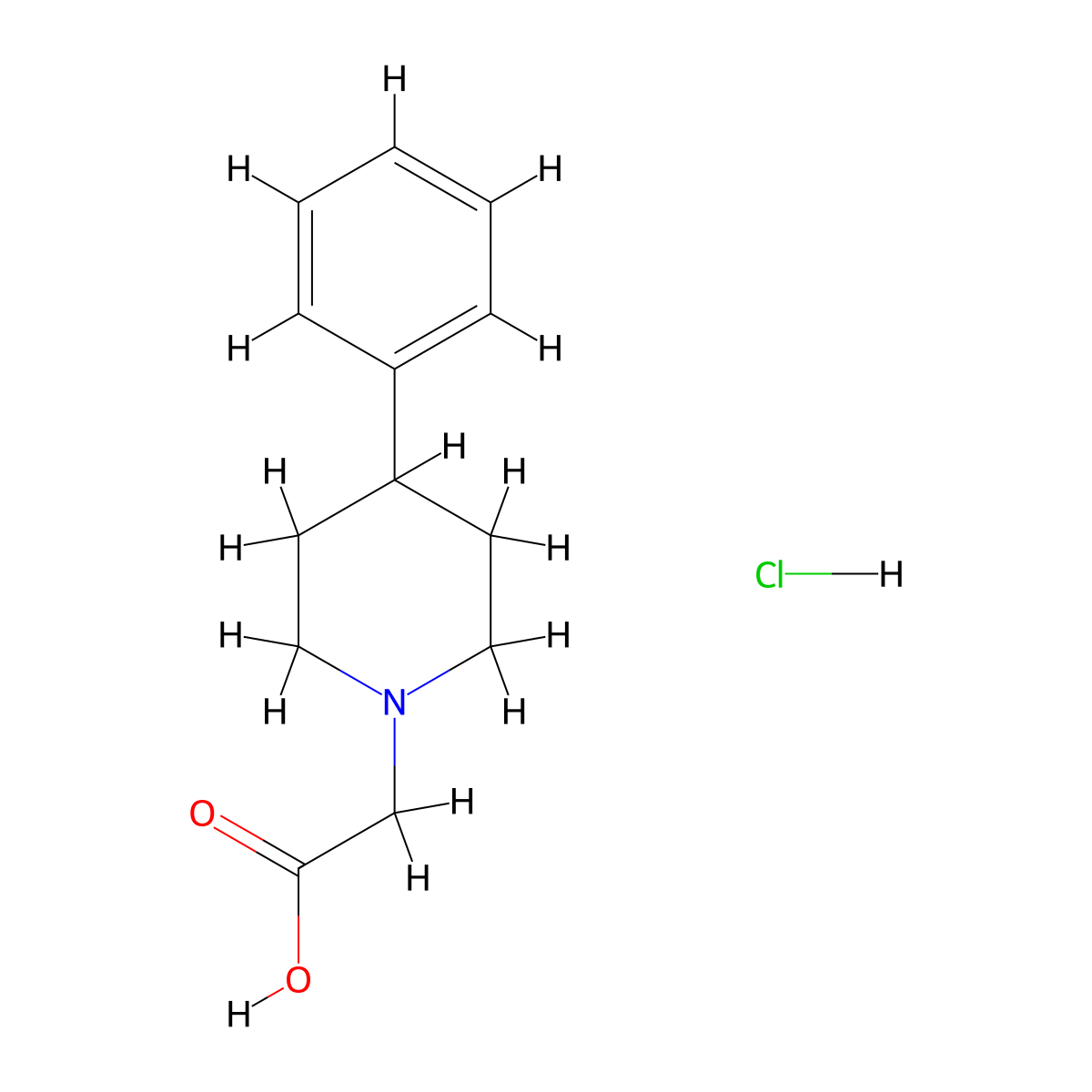 2-(4-Phenylpiperidin-1-yl)acetic acid hydrochloride molecular structure, CAS 1445133-23-2