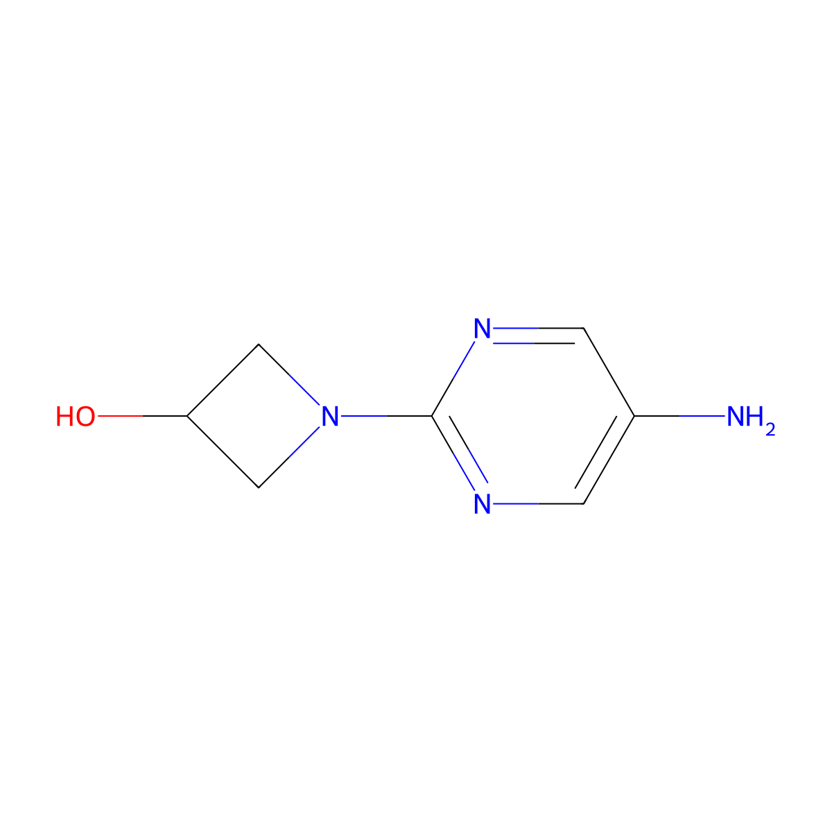 1-(5-Aminopyrimidin-2-yl)azetidin-3-ol molecular structure, CAS 1445153-73-0