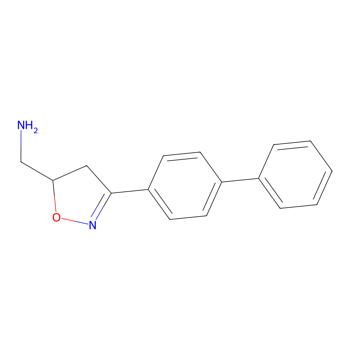[3-(4-Phenylphenyl)-4,5-dihydro-1,2-oxazol-5-yl]methanamine molecular structure, CAS 1445208-46-7