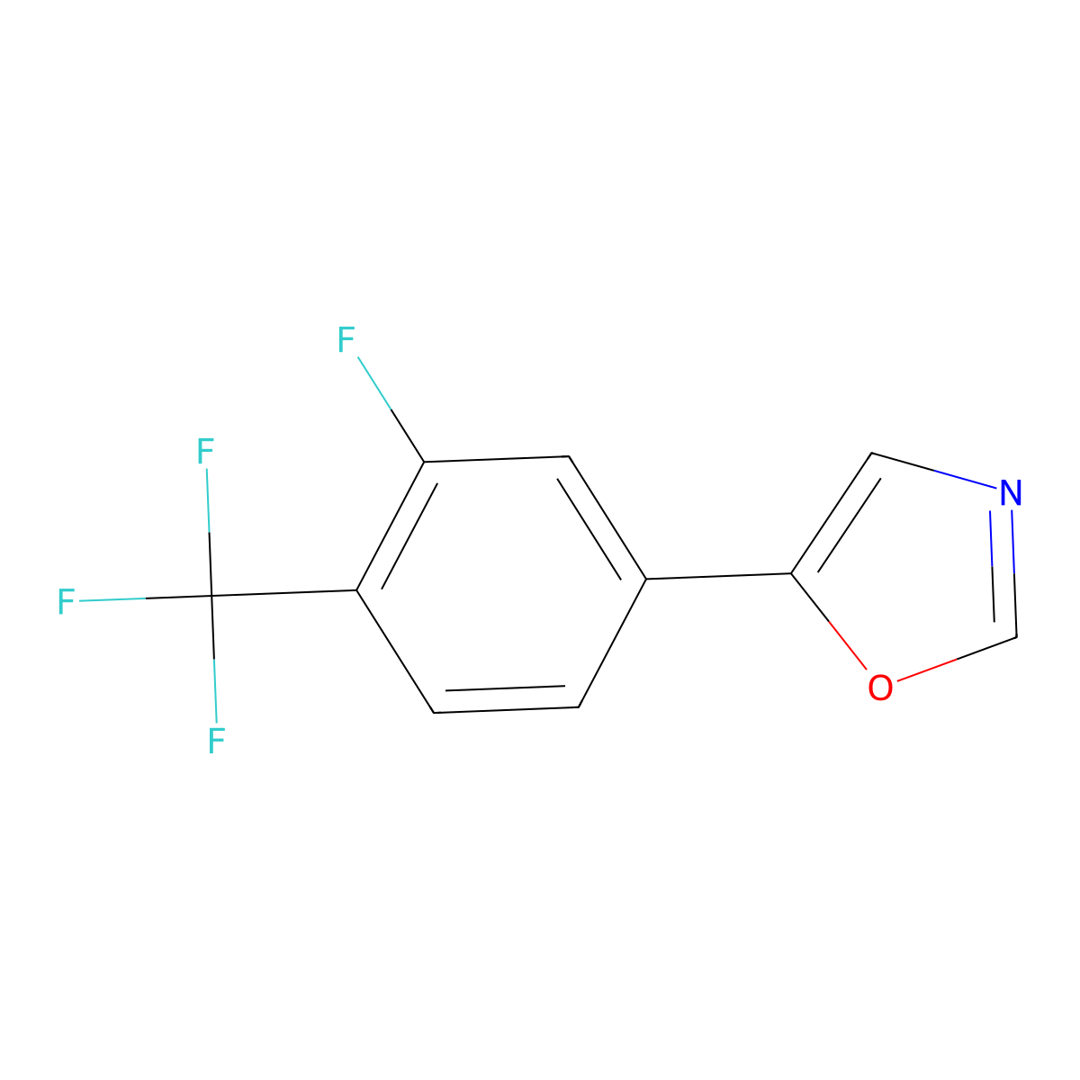 Oxazole, 5-[3-fluoro-4-(trifluoromethyl)phenyl]- molecular structure, CAS 1445218-36-9