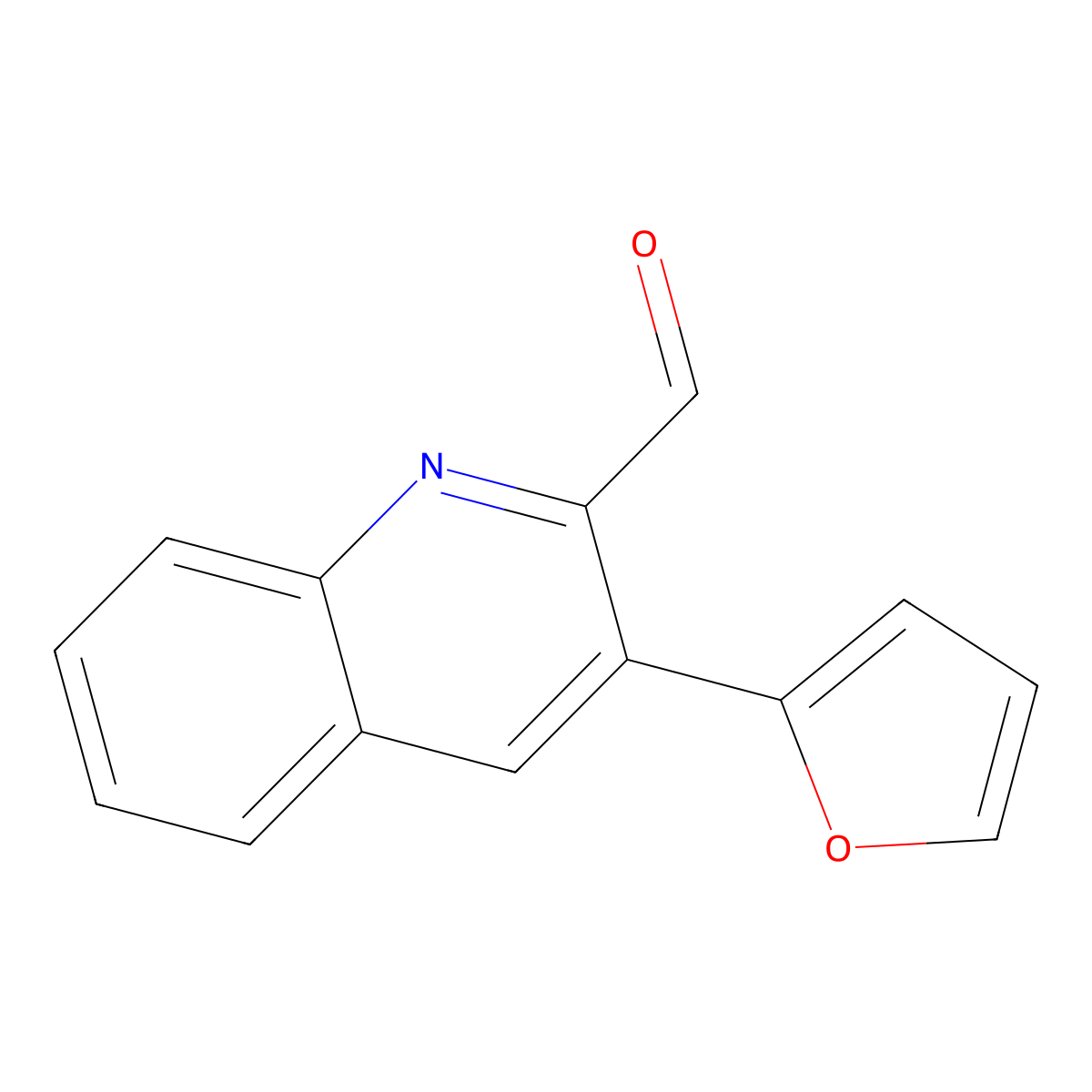 3-(Furan-2-yl)quinoline-2-carbaldehyde molecular structure, CAS 144526-49-8