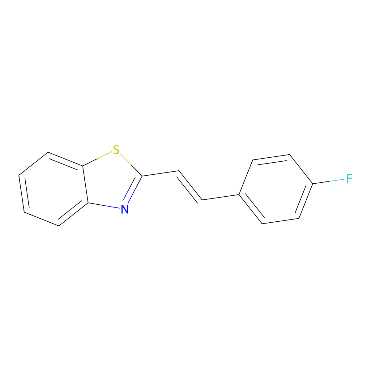 2-[(E)-2-(4-fluorophenyl)ethenyl]-1,3-benzothiazole molecular structure, CAS 144528-15-4