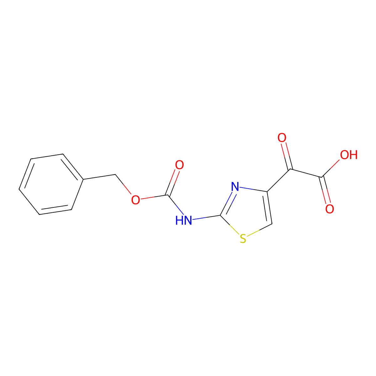 2-(2-{[(Benzyloxy)carbonyl]amino}-1,3-thiazol-4-yl)-2-oxoacetic acid molecular structure, CAS 144528-48-3