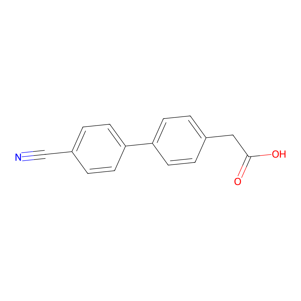 4'-Cyano-biphenyl-4-acetic acid molecular structure, CAS 144529-87-3