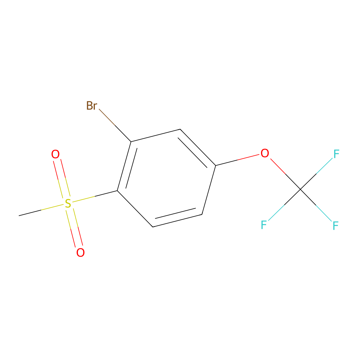2-Bromo-1-methanesulfonyl-4-(trifluoromethoxy)benzene molecular structure, CAS 1445322-50-8