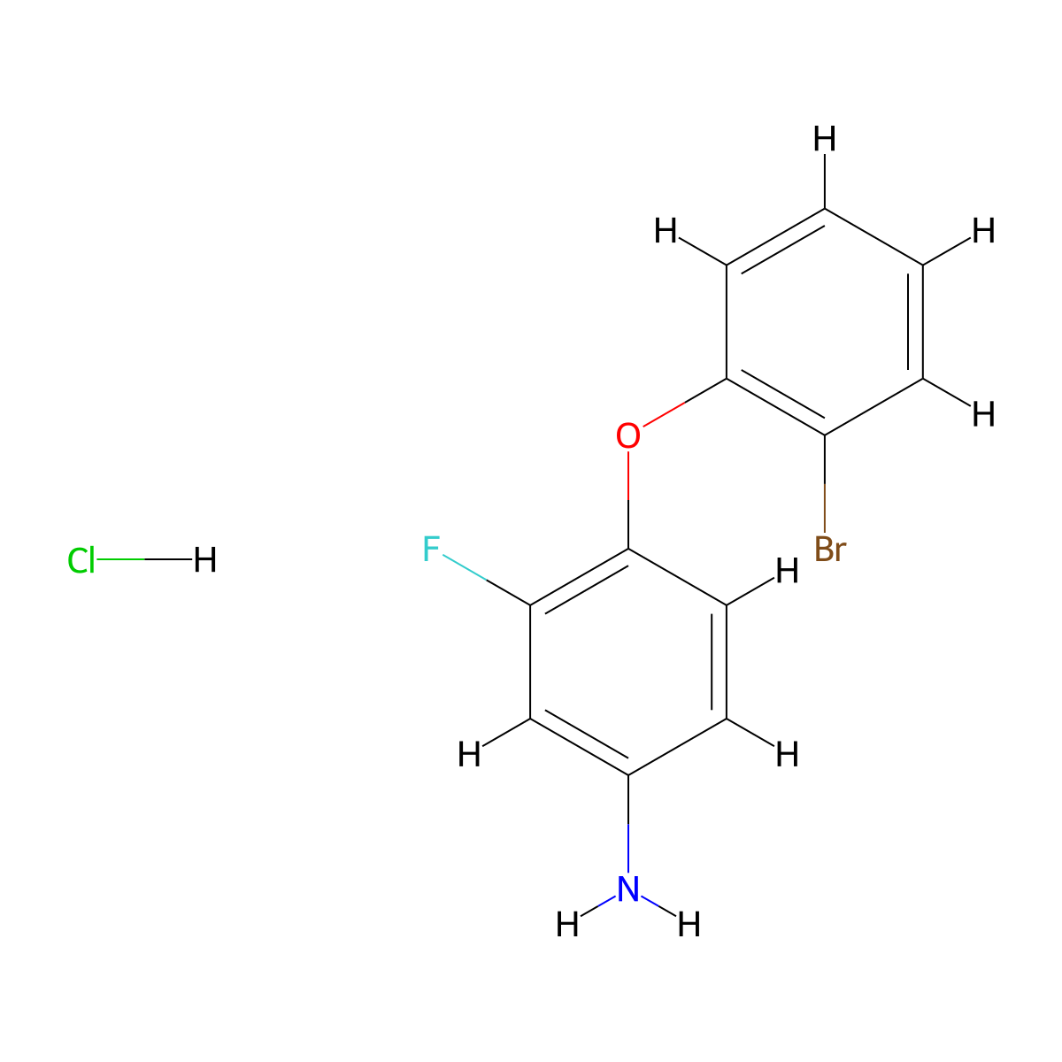4-(2-Bromophenoxy)-3-fluoroaniline HCl molecular structure, CAS 1445322-51-9