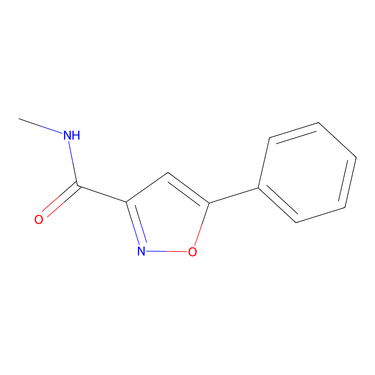 N-methyl-5-phenyl-3-isoxazolecarboxamide molecular structure, CAS 144537-05-3