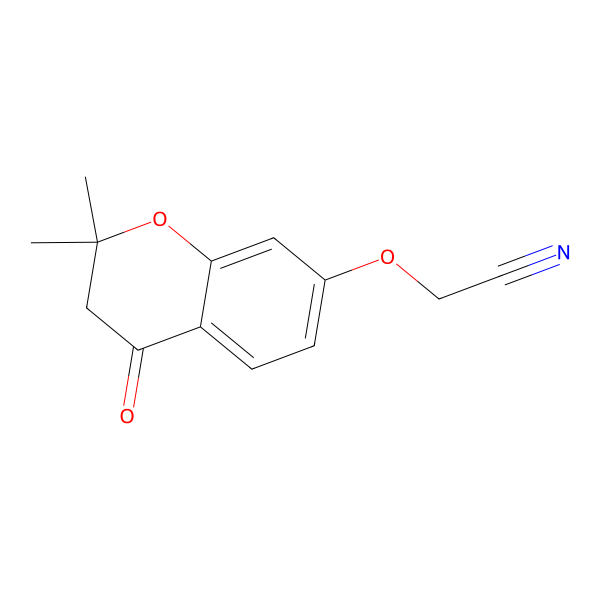 2-[(2,2-Dimethyl-4-oxo-3,4-dihydro-2H-chromen-7-YL)oxy]acetonitrile molecular structure, CAS 144537-17-7