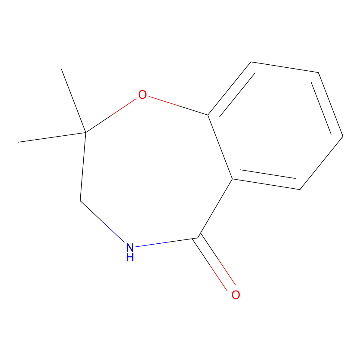 2,2-Dimethyl-2,3,4,5-tetrahydro-1,4-benzoxazepin-5-one molecular structure, CAS 144537-21-3