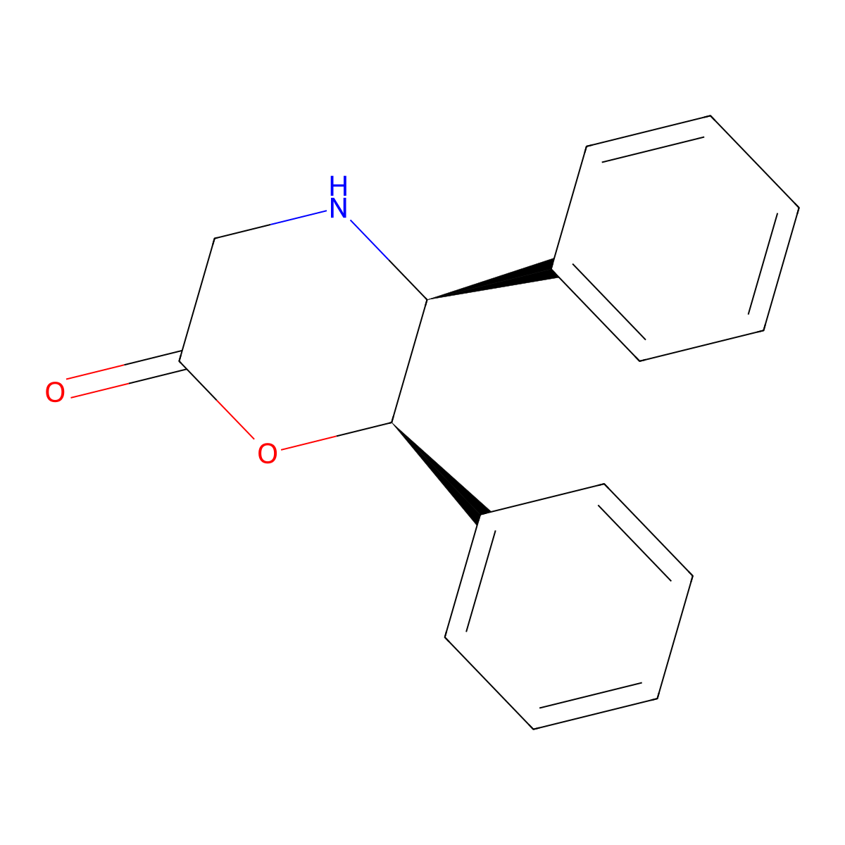 (5S,6R)-5,6-diphenyl-2-morpholinone molecular structure, CAS 144538-22-7