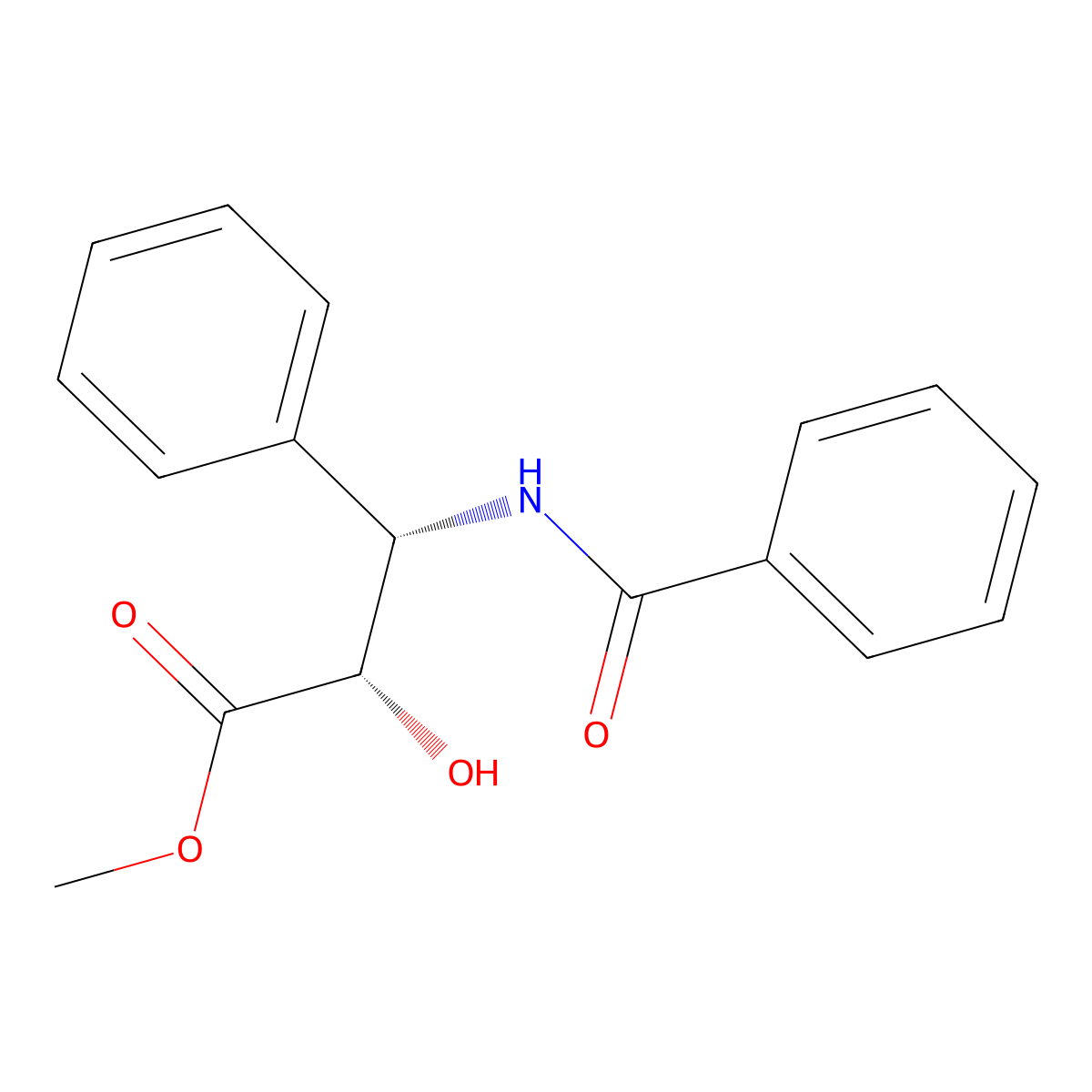 (2S,3S)-Methyl 3-benzamido-2-hydroxy-3-phenylpropanoate molecular structure, CAS 144541-45-7