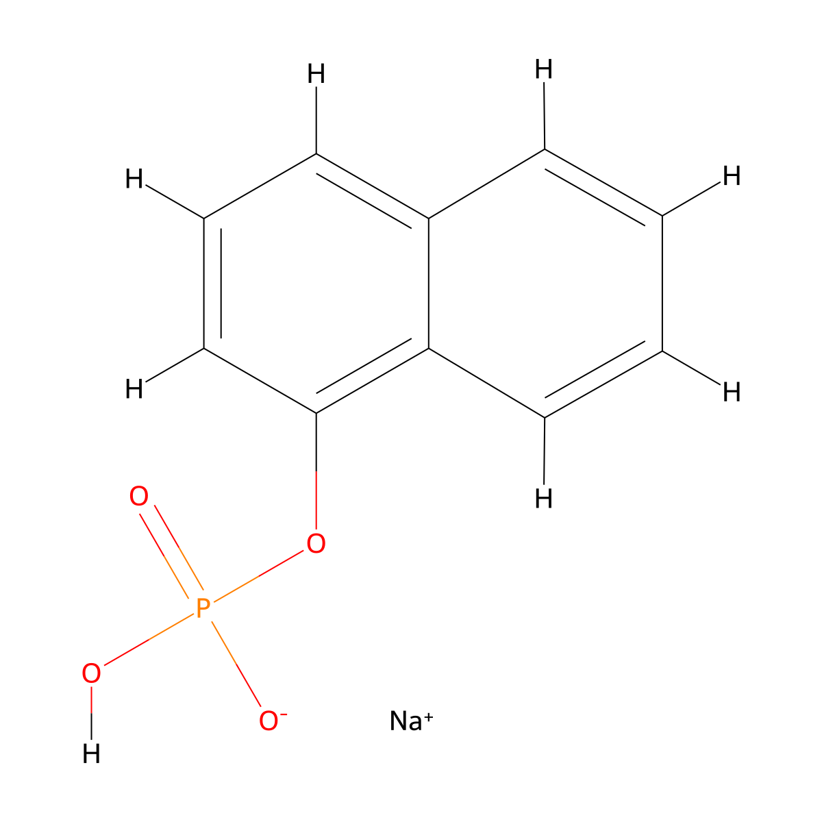 1-Naphthalenol, 1-(dihydrogen phosphate), sodium salt (1:1) molecular structure, CAS 14455-30-2