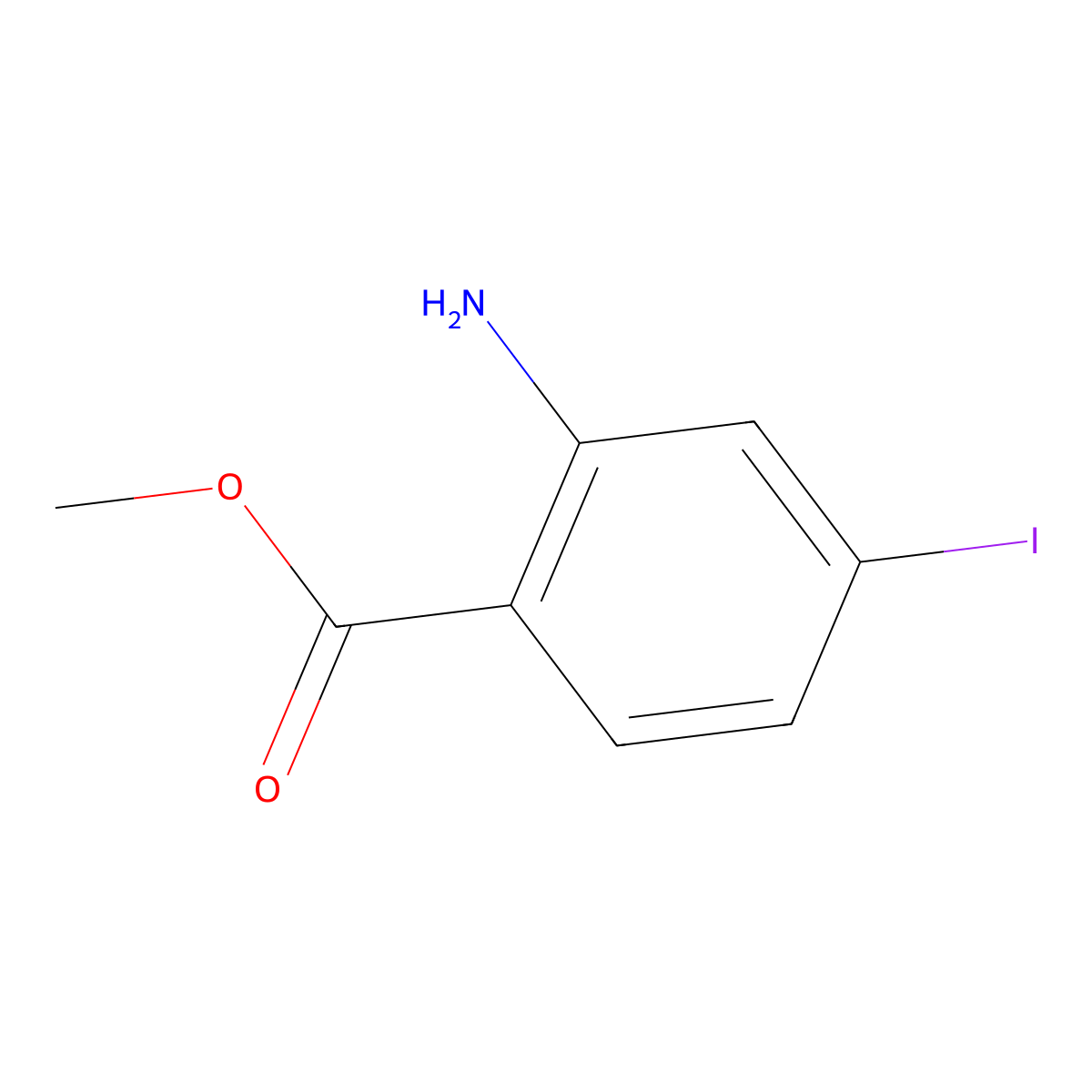 Methyl 2-amino-4-iodobenzoate molecular structure, CAS 144550-76-5