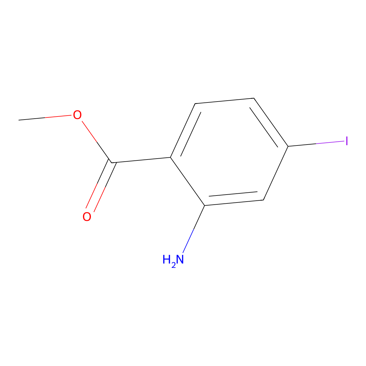Methyl 2-amino-4-iodobenzoate molecular structure, CAS 144550-76-5