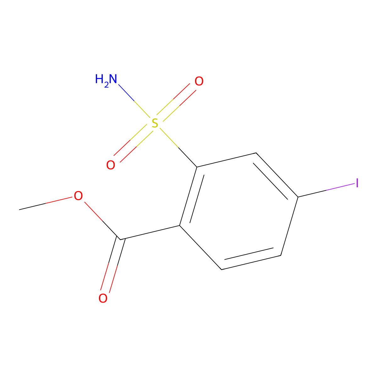 2-(Aminosulfonyl)-4-iodobenzoic acid methyl ester molecular structure, CAS 144550-79-8
