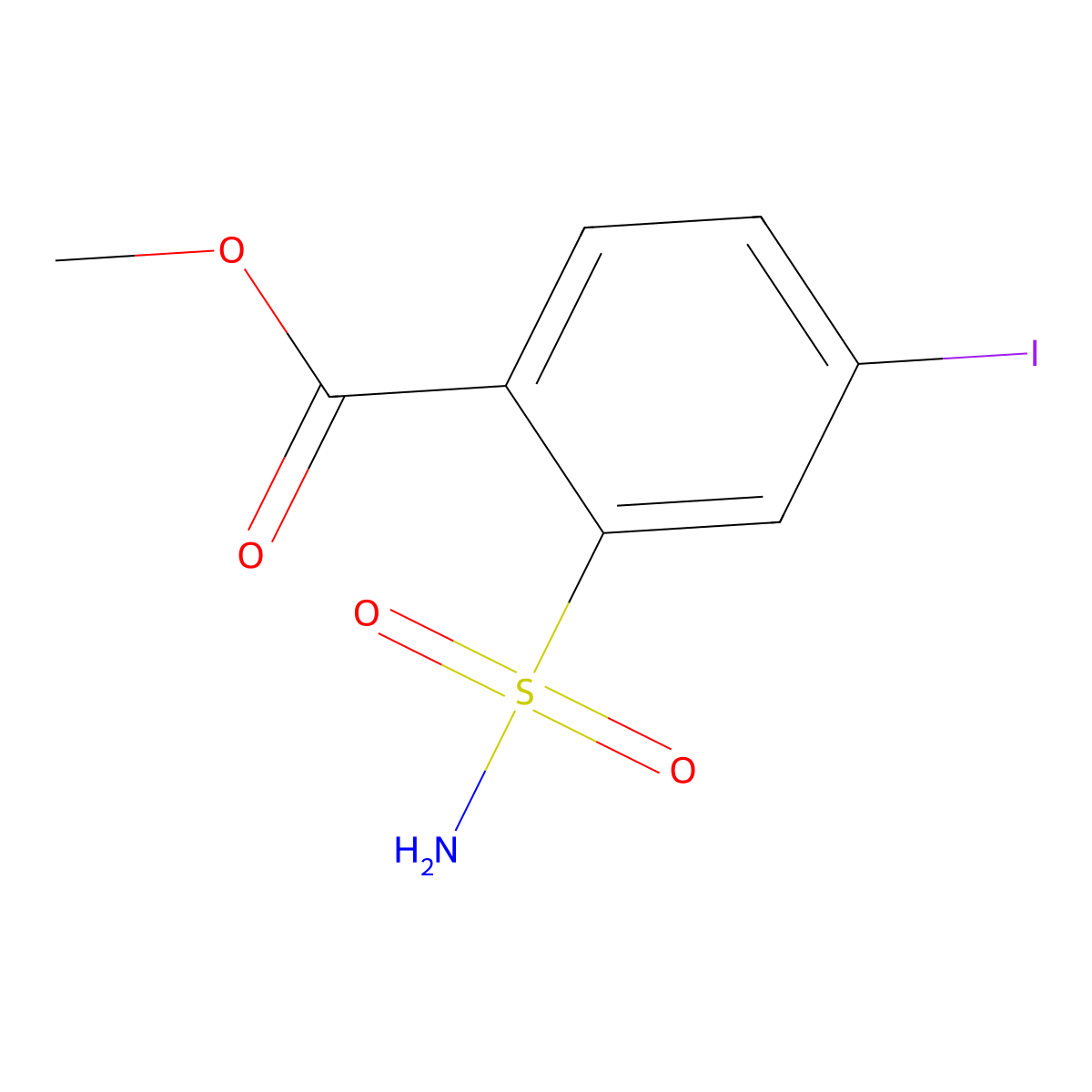 2-(Aminosulfonyl)-4-iodobenzoic acid methyl ester molecular structure, CAS 144550-79-8