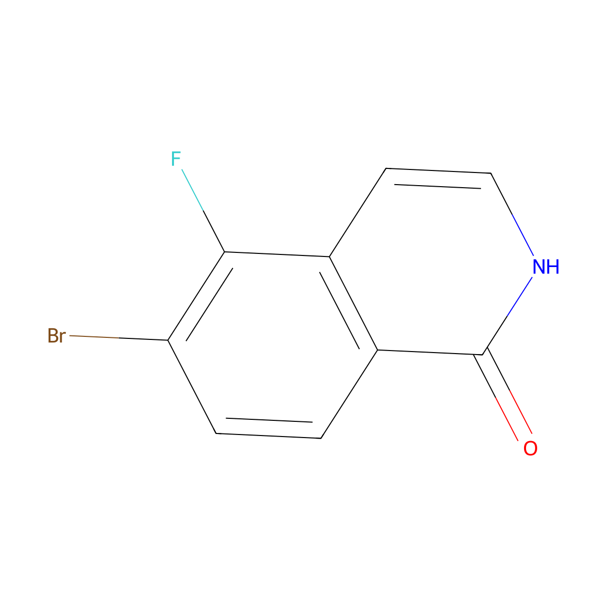 6-Bromo-5-fluoro-1,2-dihydroisoquinolin-1-one molecular structure, CAS 1445564-00-0