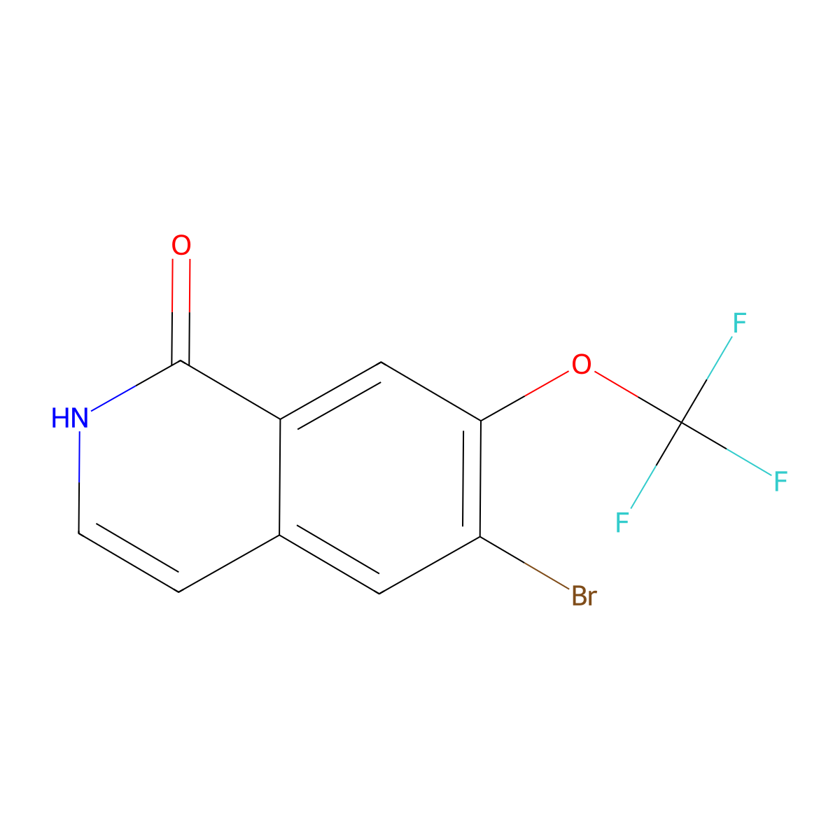 1(2H)-Isoquinolinone, 6-bromo-7-(trifluoromethoxy)- molecular structure, CAS 1445564-99-7
