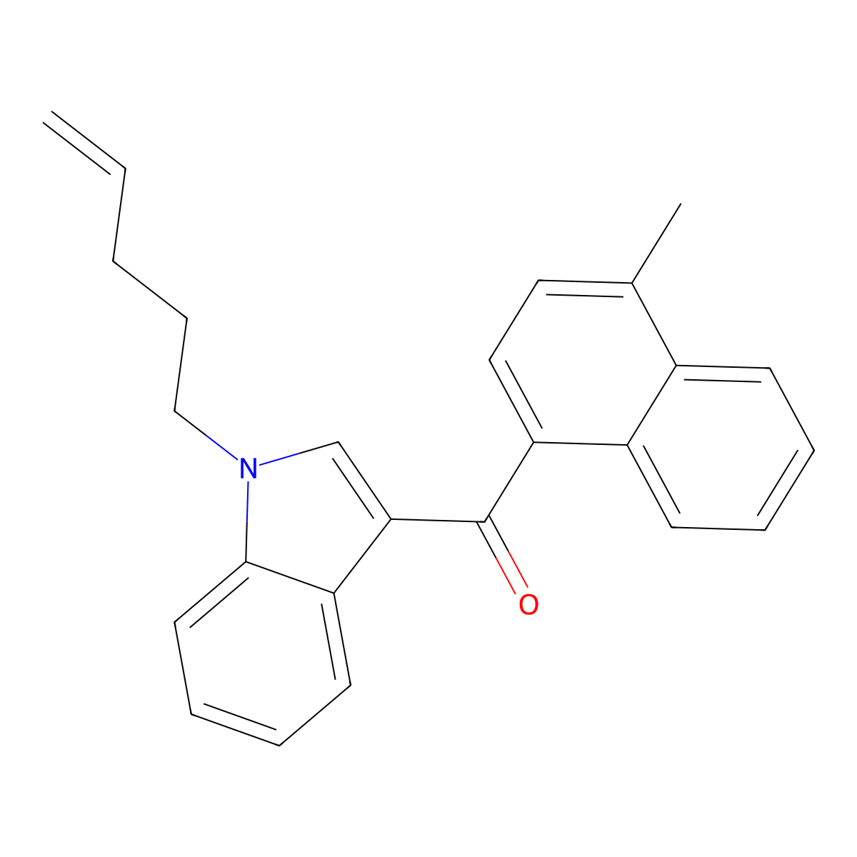 (4-Methylnaphthalen-1-yl)-(1-pent-4-enylindol-3-yl)methanone molecular structure, CAS 1445577-68-3
