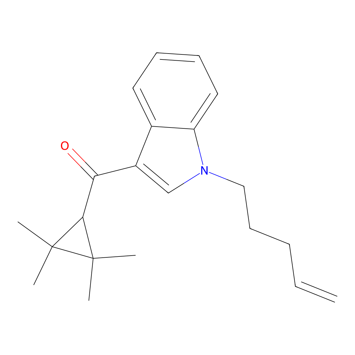 (1-Pent-4-enylindol-3-yl)-(2,2,3,3-tetramethylcyclopropyl)methanone molecular structure, CAS 1445578-20-0