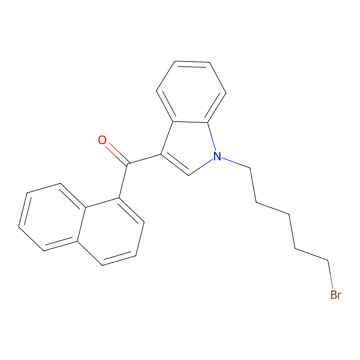 JWH 018 N-(5-bromopentyl) analog molecular structure, CAS 1445578-62-0