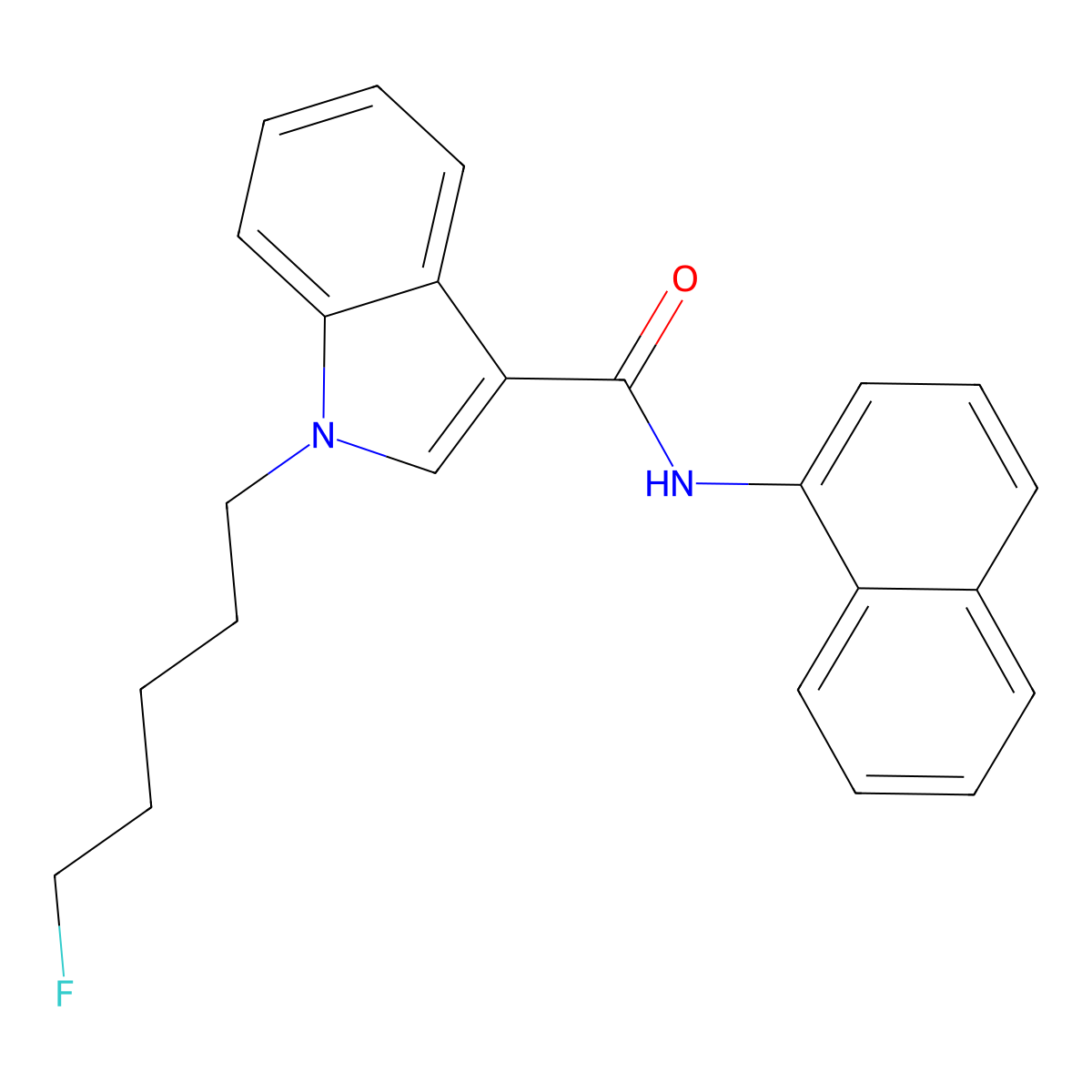 1-(5-Fluoropentyl)-N-1-naphthalenyl-1H-indole-3-carboxamide molecular structure, CAS 1445580-60-8