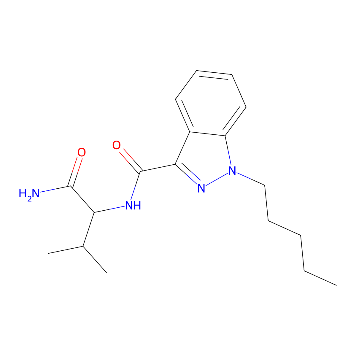 N-(1-amino-3-methyl-1-oxobutan-2-yl)-1-pentyl-1H-indazole-3-carboxamide molecular structure, CAS 1445583-20-9