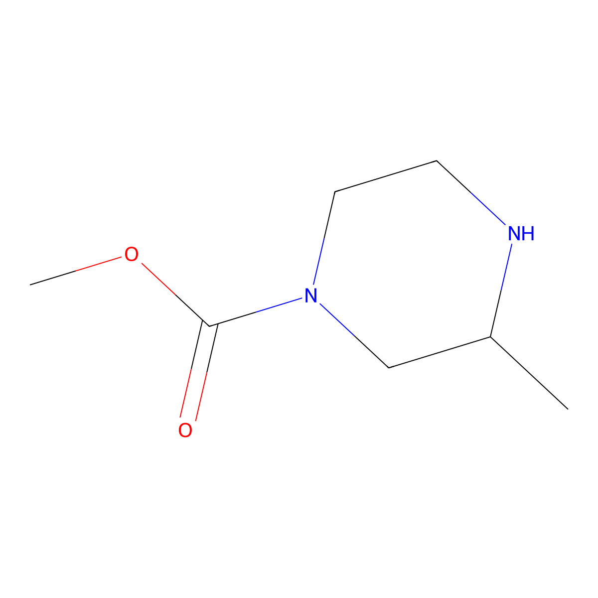 Methyl (R)-3-methylpiperazine-1-carboxylate molecular structure, CAS 1445590-95-3