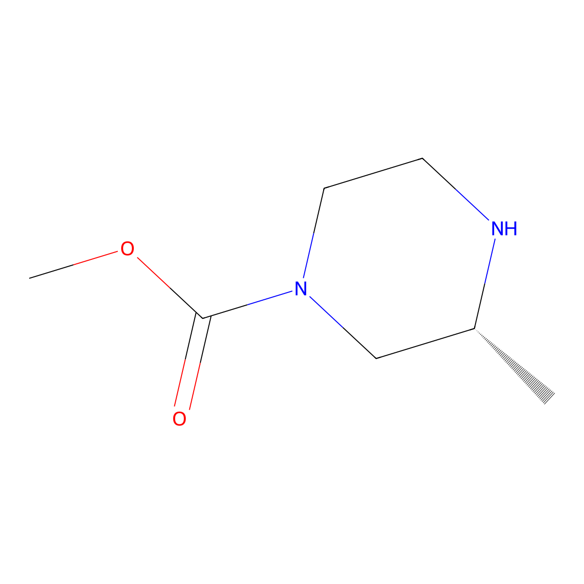 Methyl (R)-3-methylpiperazine-1-carboxylate molecular structure, CAS 1445590-95-3