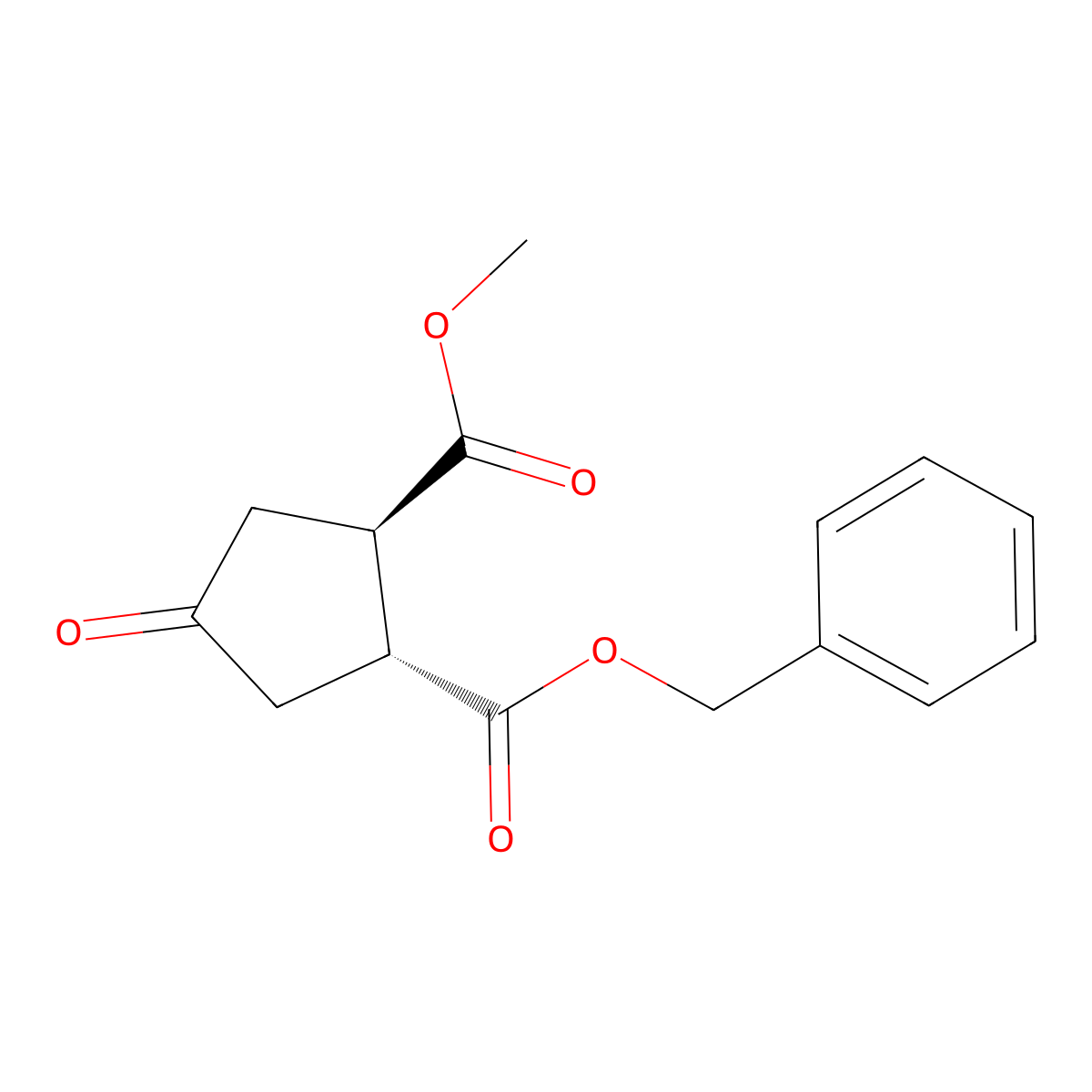 1-benzyl 2-methyl (1R,2R)-4-oxocyclopentane-1,2-dicarboxylate molecular structure, CAS 1445592-00-6