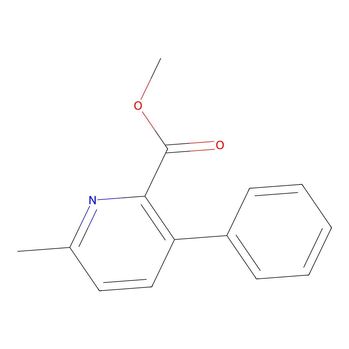 Methyl 6-methyl-3-phenylpicolinate molecular structure, CAS 1445596-16-6