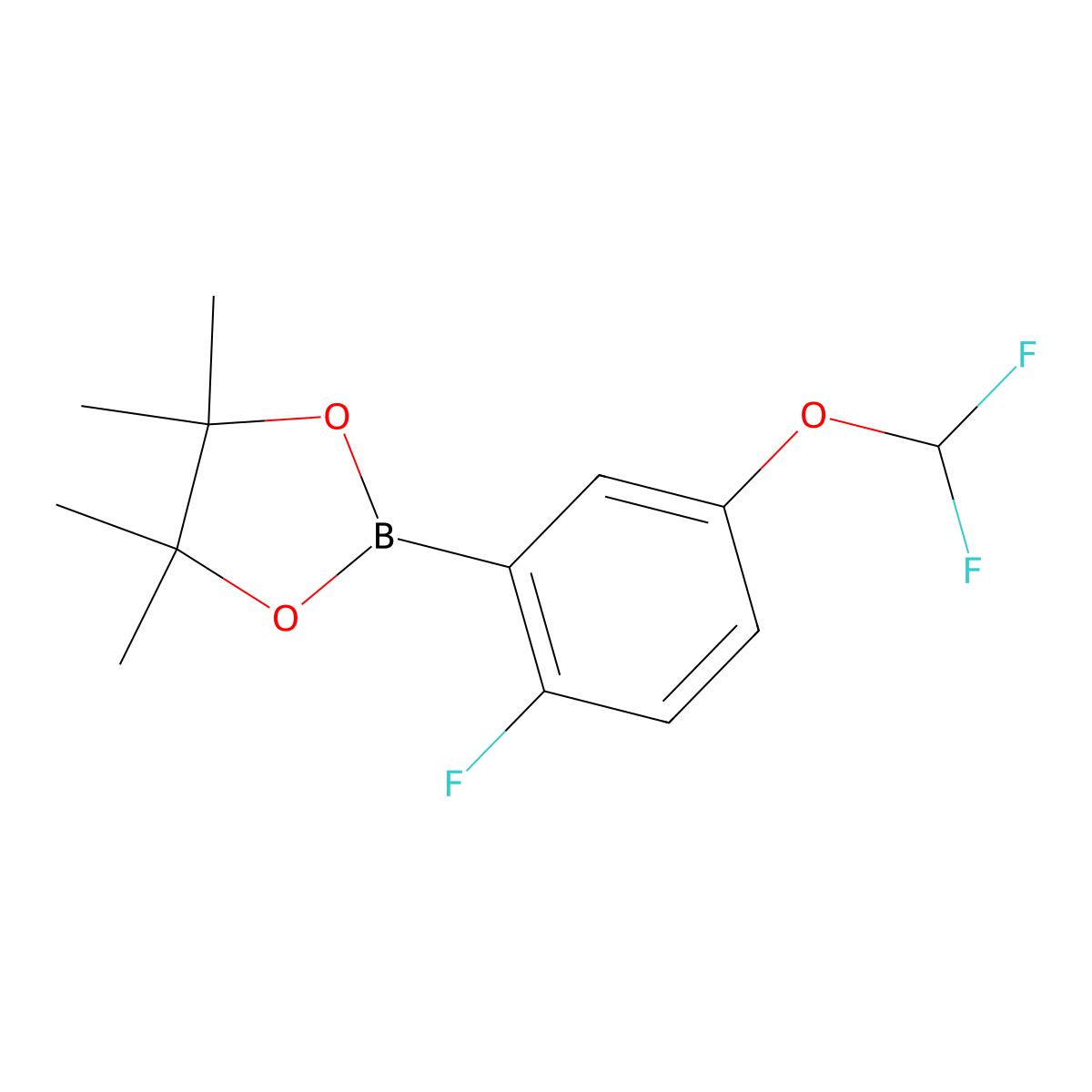 2-(5-(Difluoromethoxy)-2-fluorophenyl)-4,4,5,5-tetramethyl-1,3,2-dioxaborolane molecular structure, CAS 1445600-93-0
