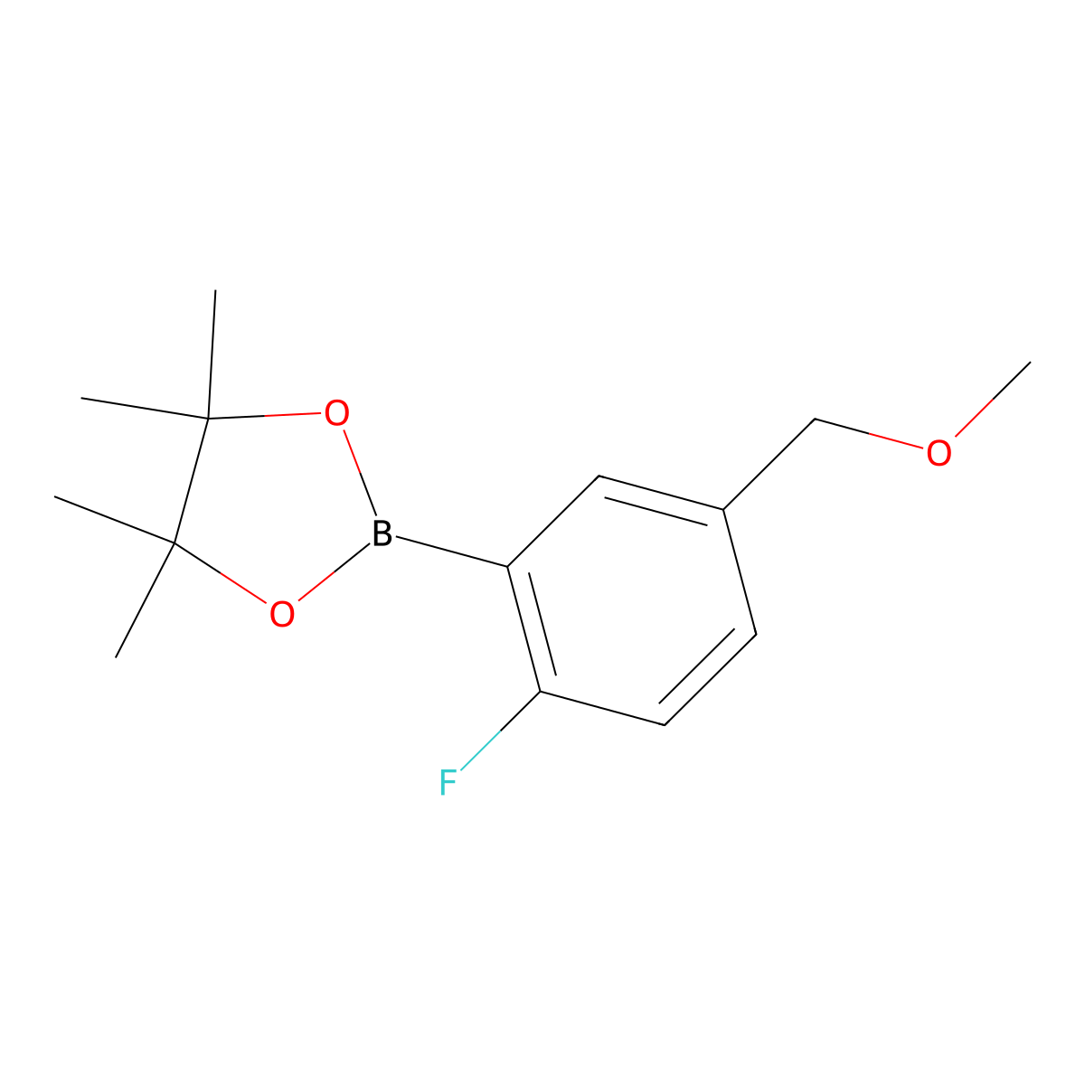 2-[2-Fluoro-5-(methoxymethyl)phenyl]-4,4,5,5-tetramethyl-1,3,2-dioxaborolane molecular structure, CAS 1445601-74-0