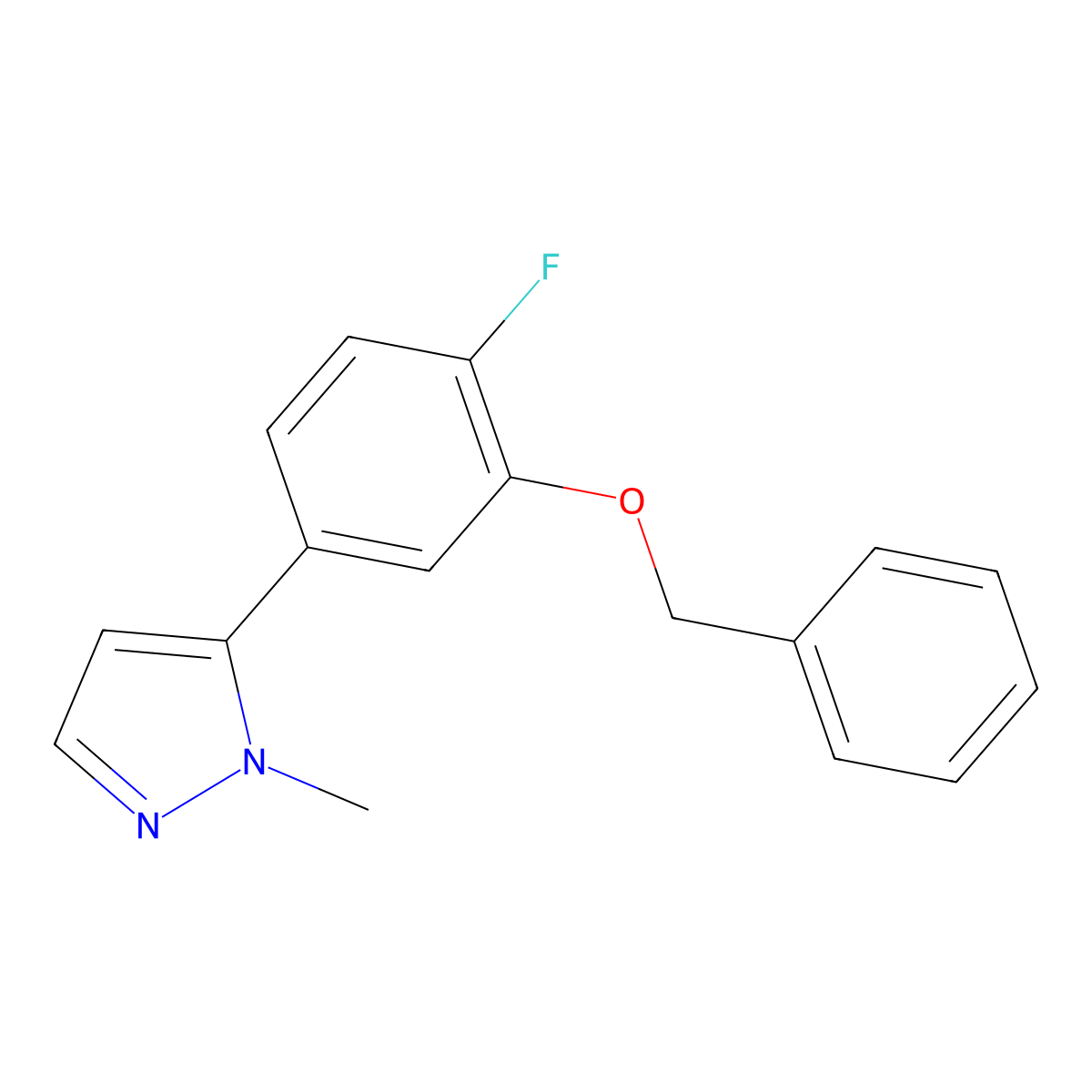 5-(3-(Benzyloxy)-4-fluorophenyl)-1-methyl-1H-pyrazole molecular structure, CAS 1445601-81-9