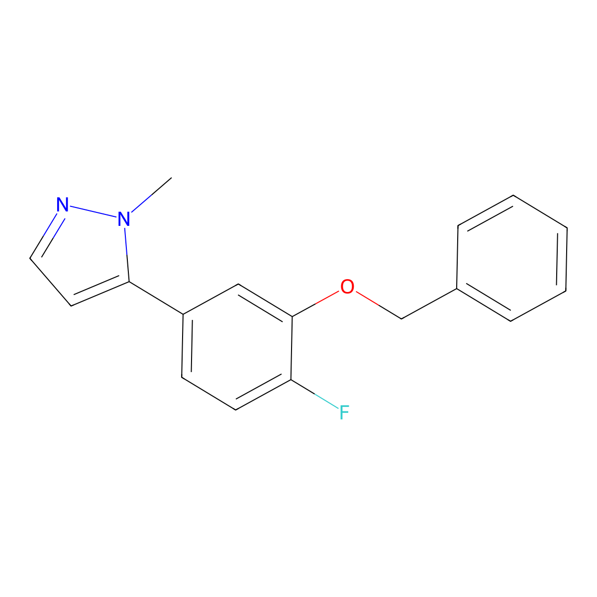 5-(3-(Benzyloxy)-4-fluorophenyl)-1-methyl-1H-pyrazole molecular structure, CAS 1445601-81-9