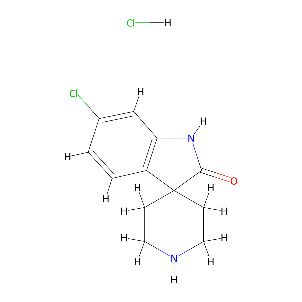 6-Chlorospiro[indoline-3,4'-piperidin]-2-one hydrochloride molecular structure, CAS 1445603-38-2