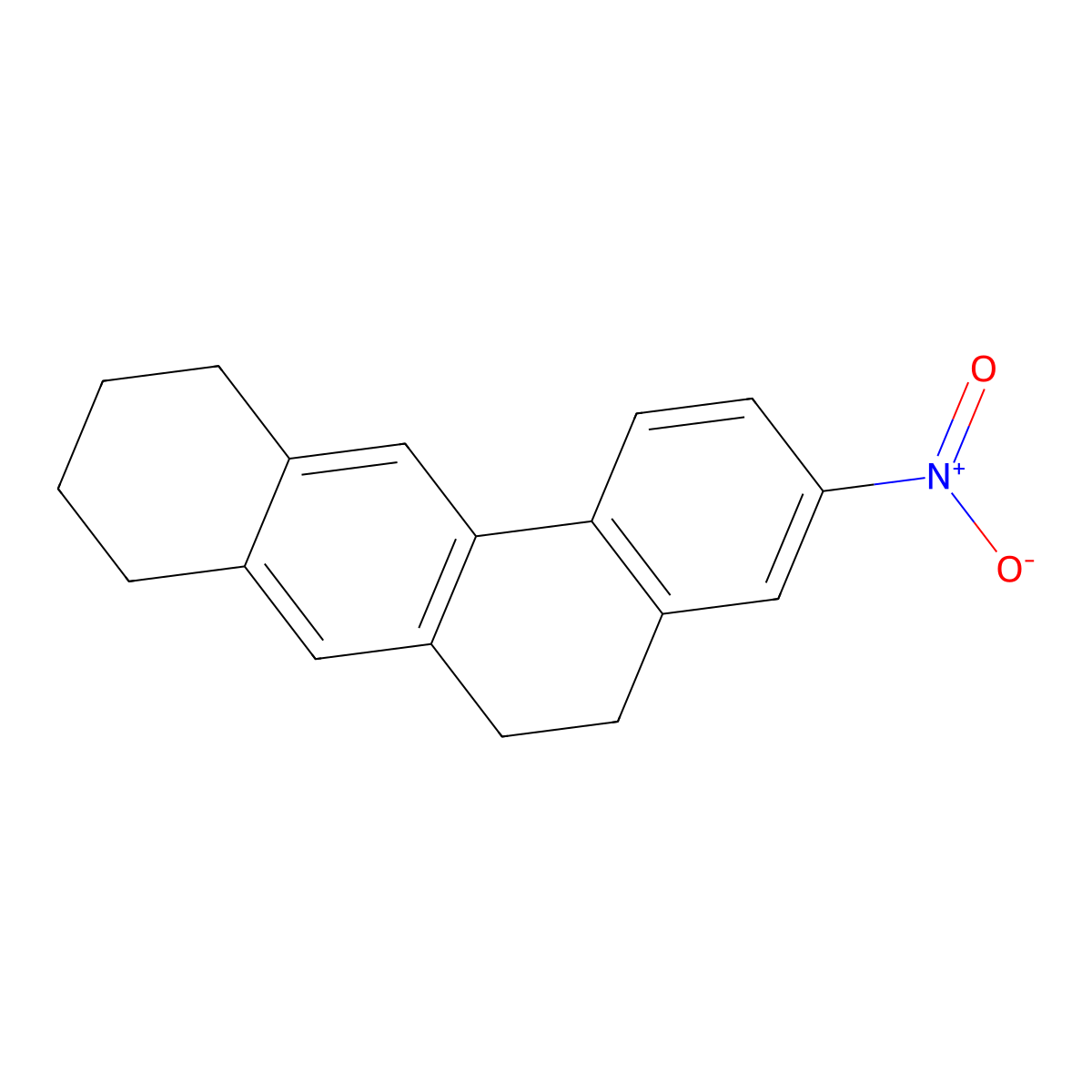 Benz(a)anthracene, 5,6,8,9,10,11-hexahydro-3-nitro- molecular structure, CAS 144561-63-7
