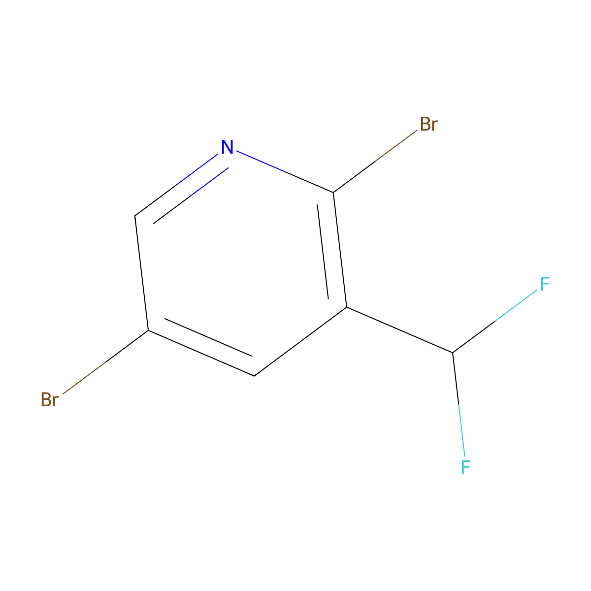 2,5-Dibromo-3-(difluoromethyl)pyridine molecular structure, CAS 1445651-53-5