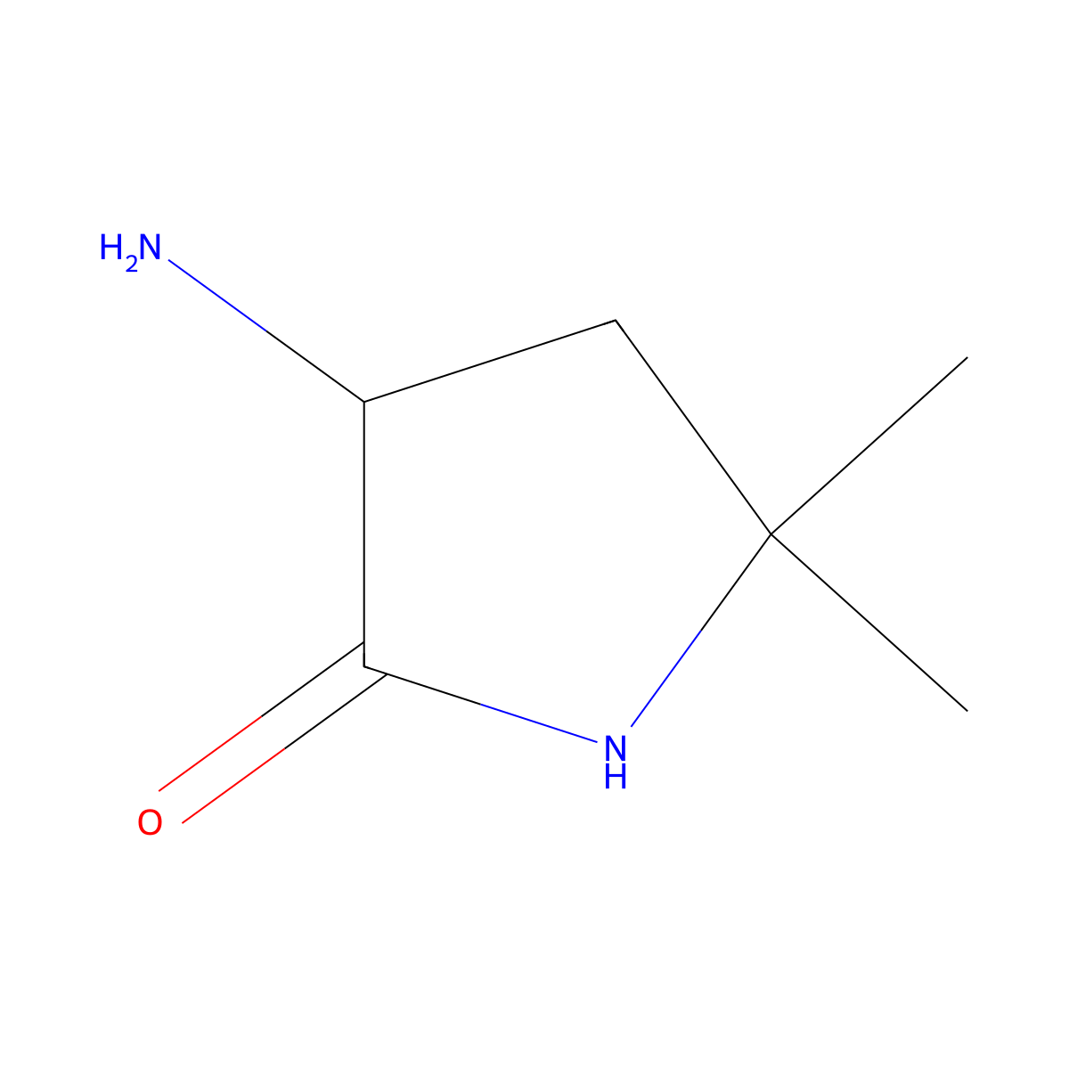 3-Amino-5,5-dimethylpyrrolidin-2-one molecular structure, CAS 1445655-56-0